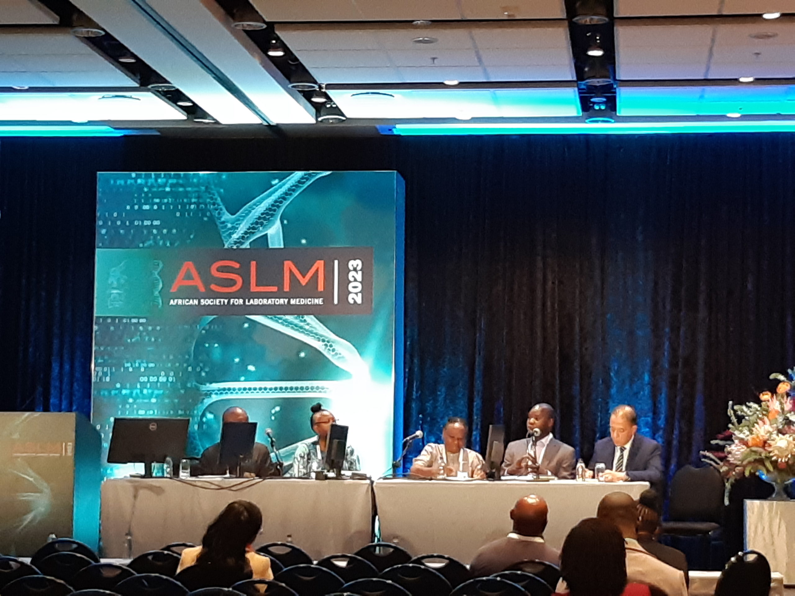 The ASLM Conference 2023 roundtable session on local manufacturing and African talent, Fleming Fund Health Specialist - Laboratory Services from Mott MacDonald , Emmanuel Azore, spoke on the Fleming Fund Fellowship Scheme outcomes and impacts in different regions and disciplines.