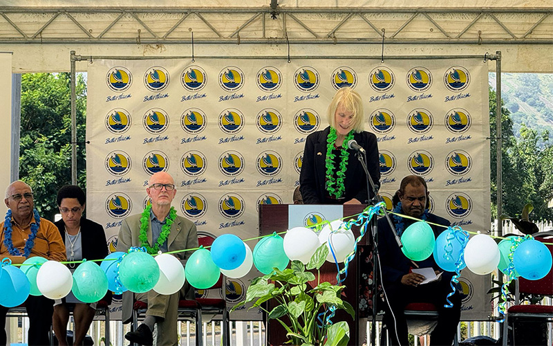 British High Commissioner Her Excellency Ms Anne Macro at the opening of the country's microbiology laboratory and the Central Public Health Laboratory. laboratories in Papua New Guinea.